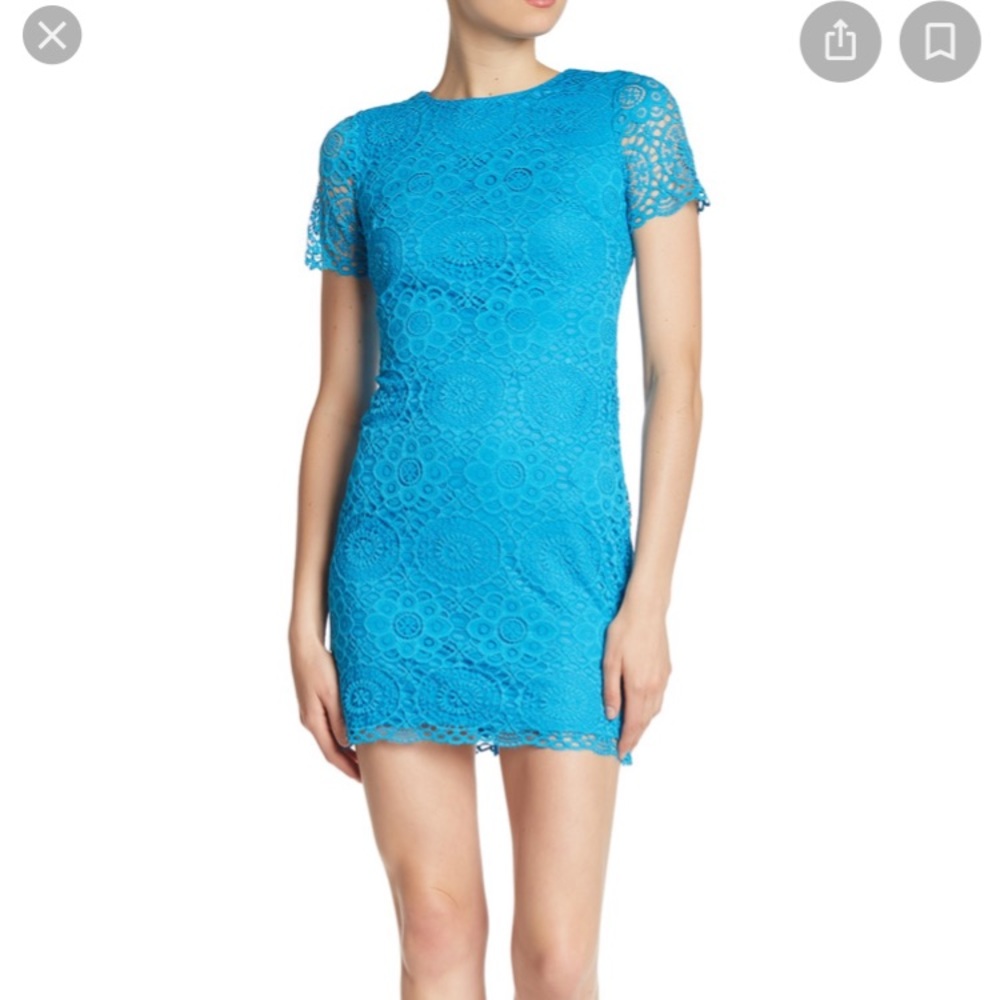 Laundry by Shelli Segal Lace Turquoise Dress